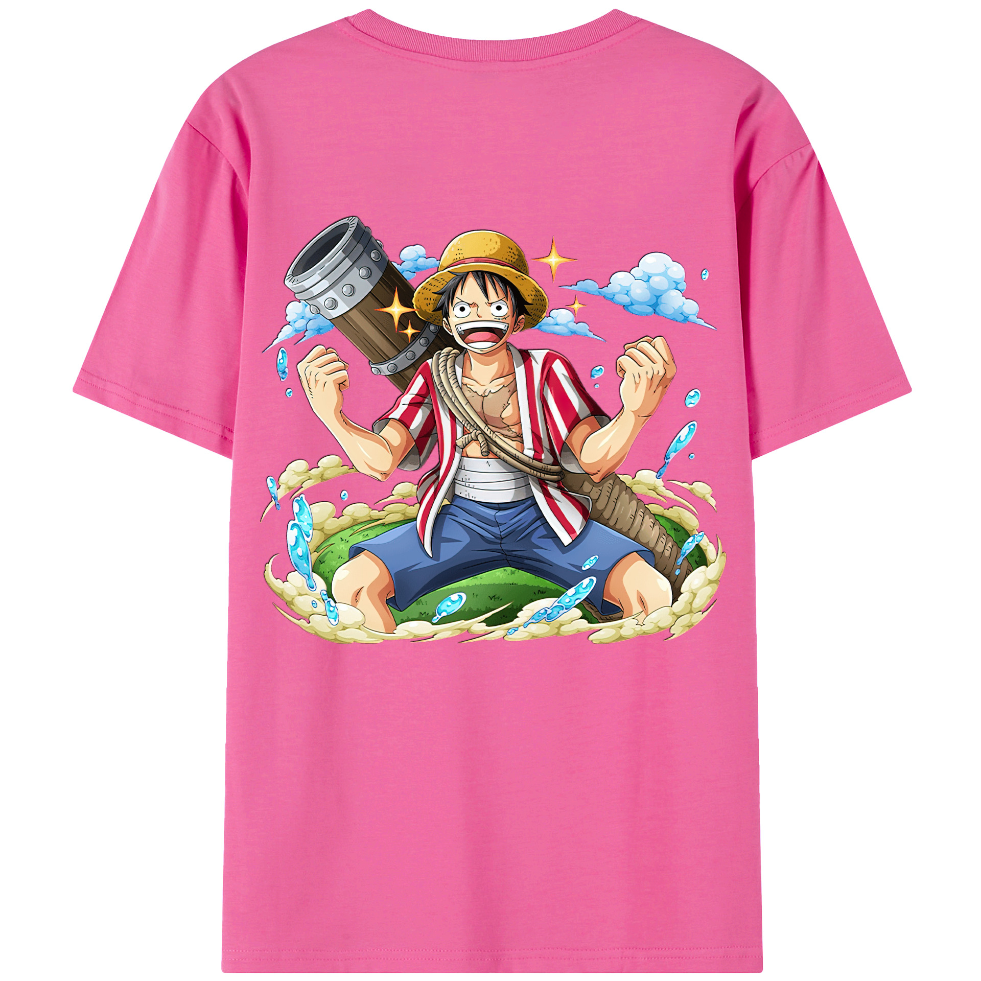 ワンピース モンキー・D・ルフィ ONE PIECE Monkey D. Luffy レディース半袖Tシャツ(バックプリント)